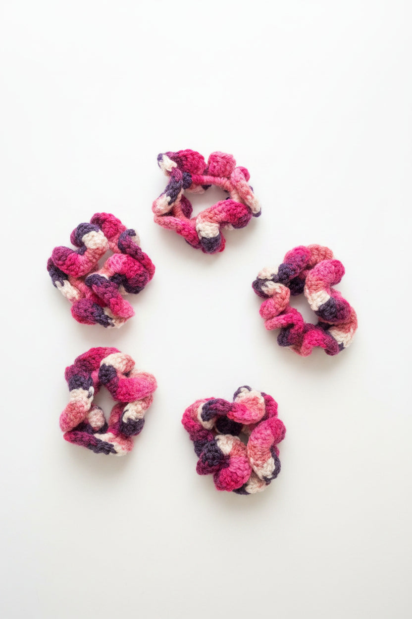 Crocheted scrunchies