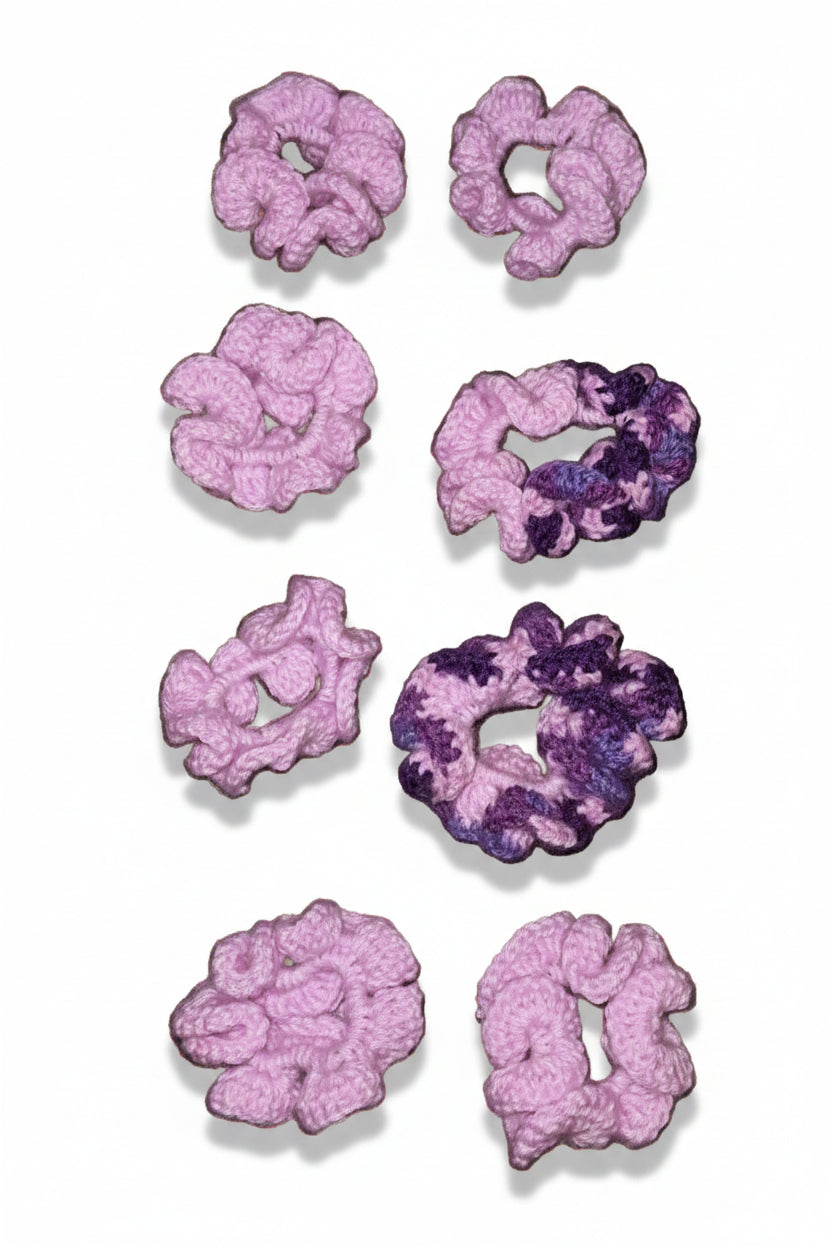 Crocheted scrunchies
