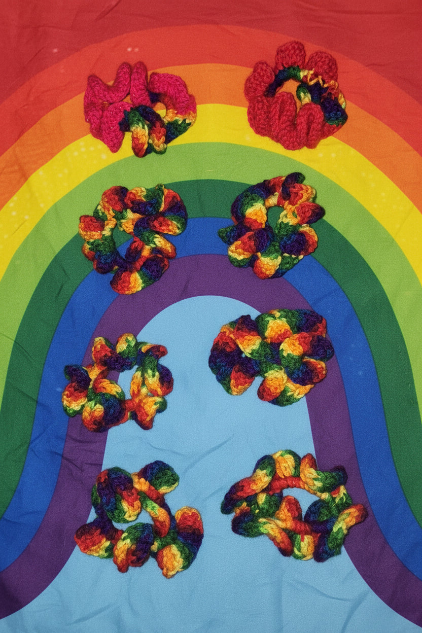 Crocheted scrunchies