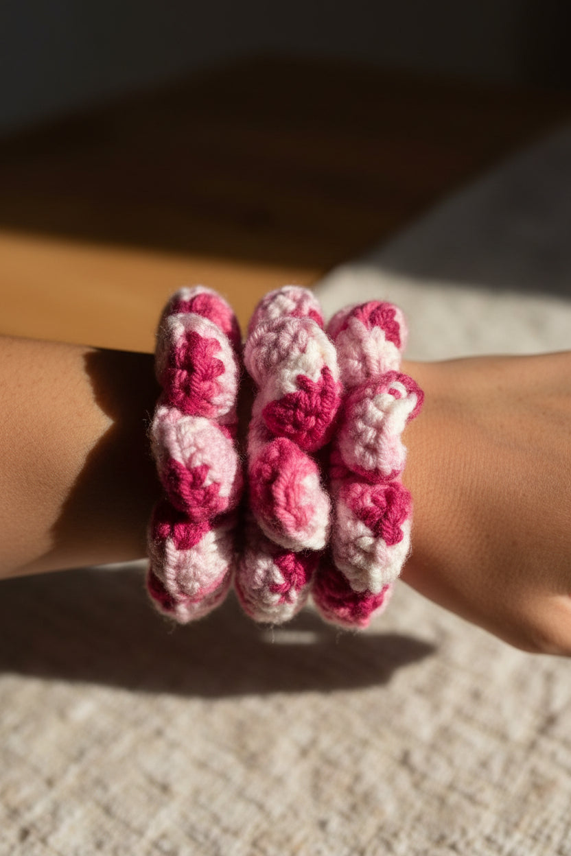 Crocheted scrunchies