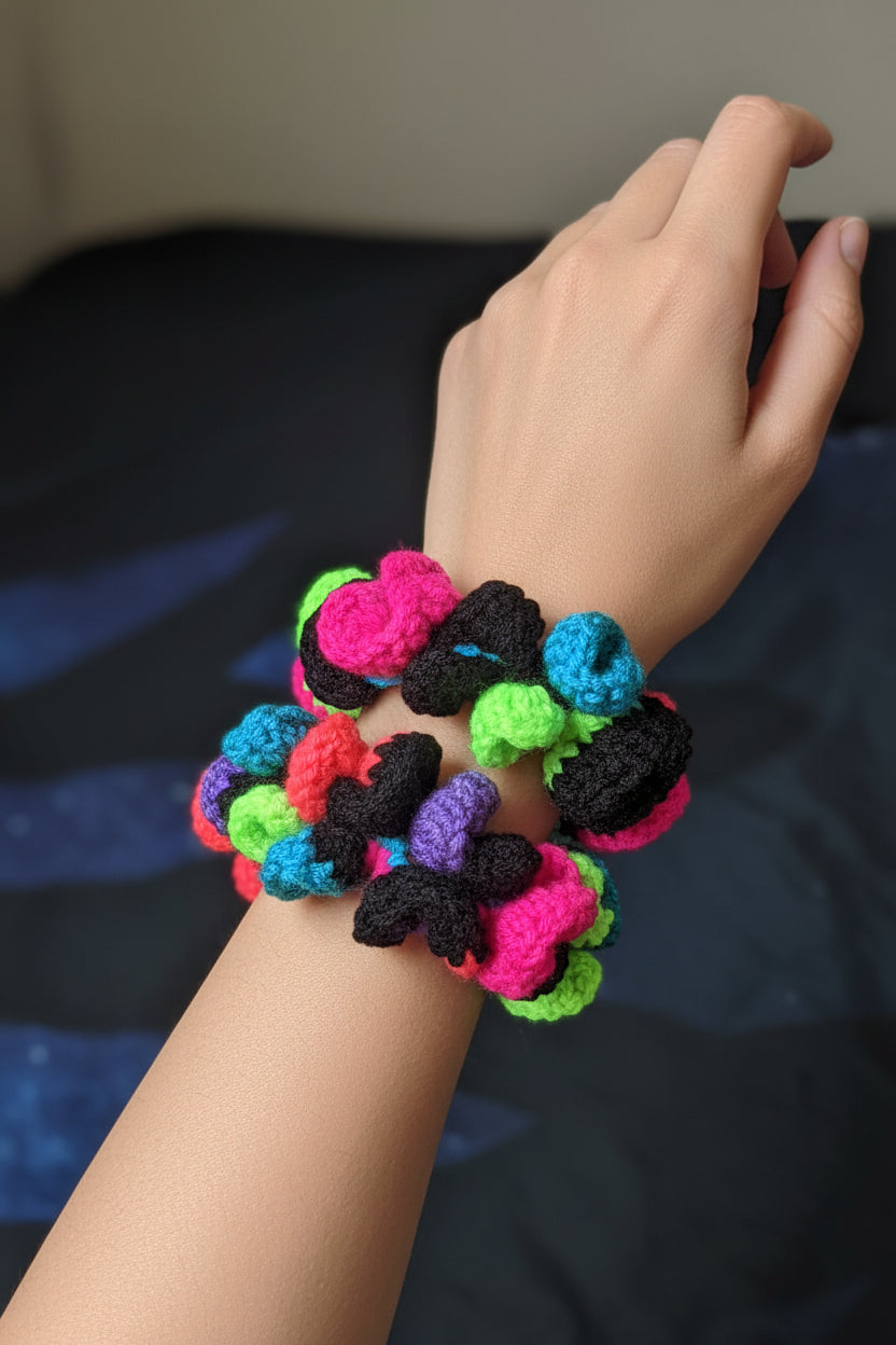 Crocheted scrunchies