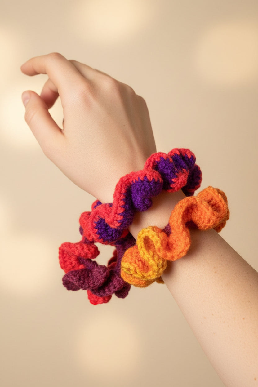 Crocheted scrunchies