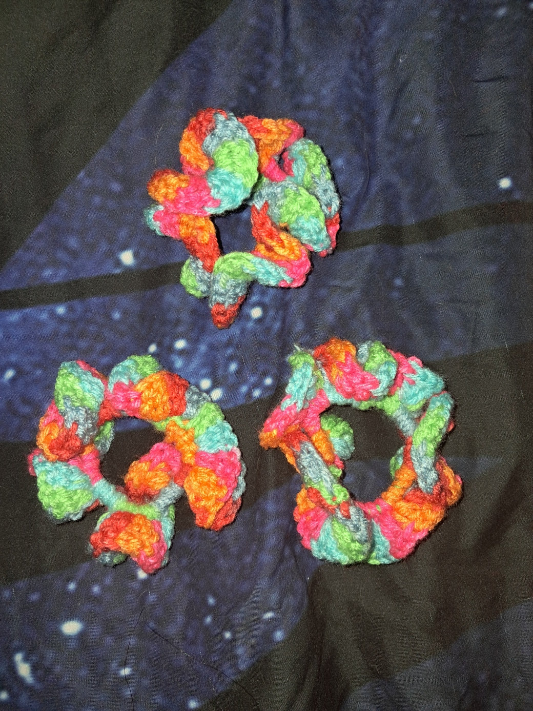 Crocheted scrunchies