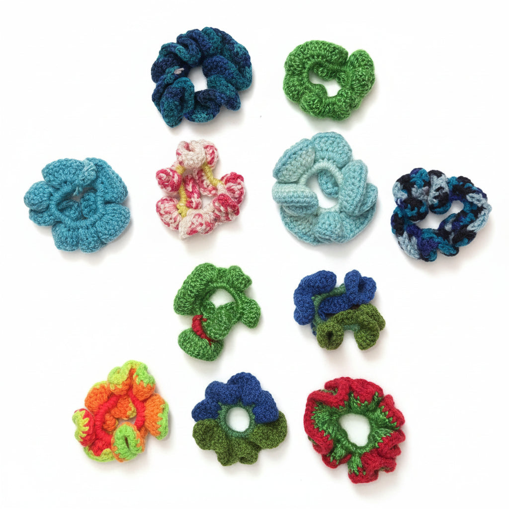 Crocheted scrunchies